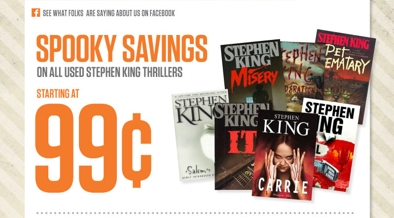 Spooky Savings on Stephen King Novels - Startinat $0.99!!