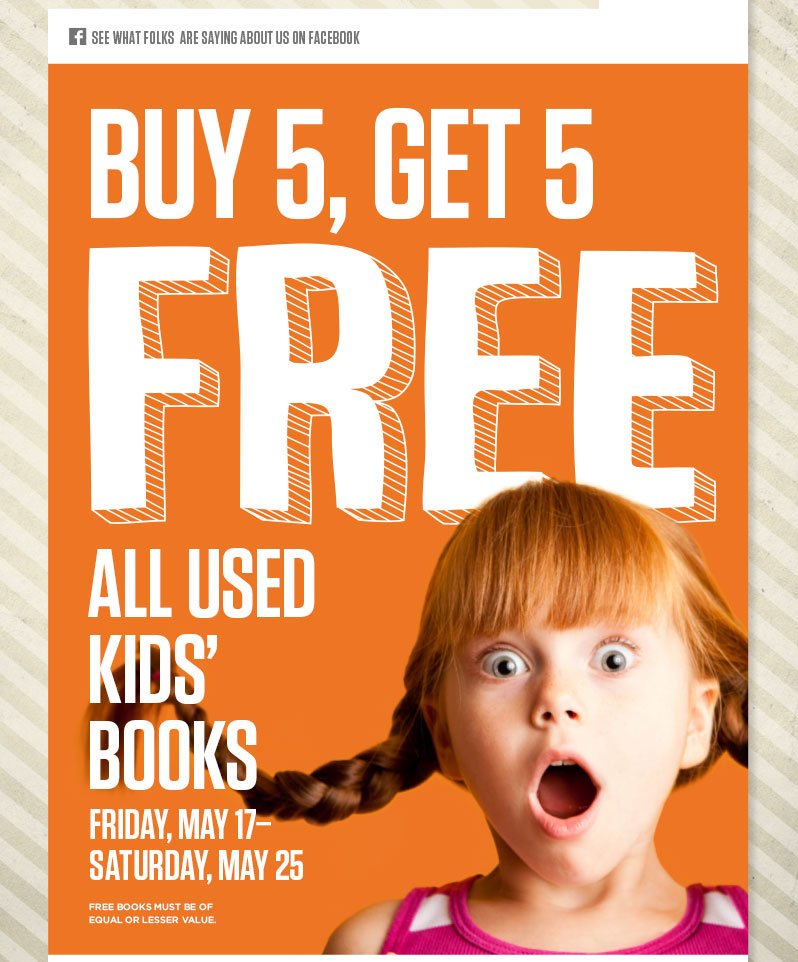 Buy 5, Get 5 Free, All Used Kids' Books