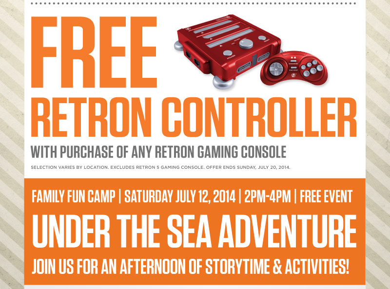 Free Retron Controller with purchase of an Retron Gaming Console | Superhero Saturday, July 19